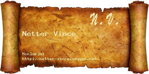 Netter Vince névjegykártya